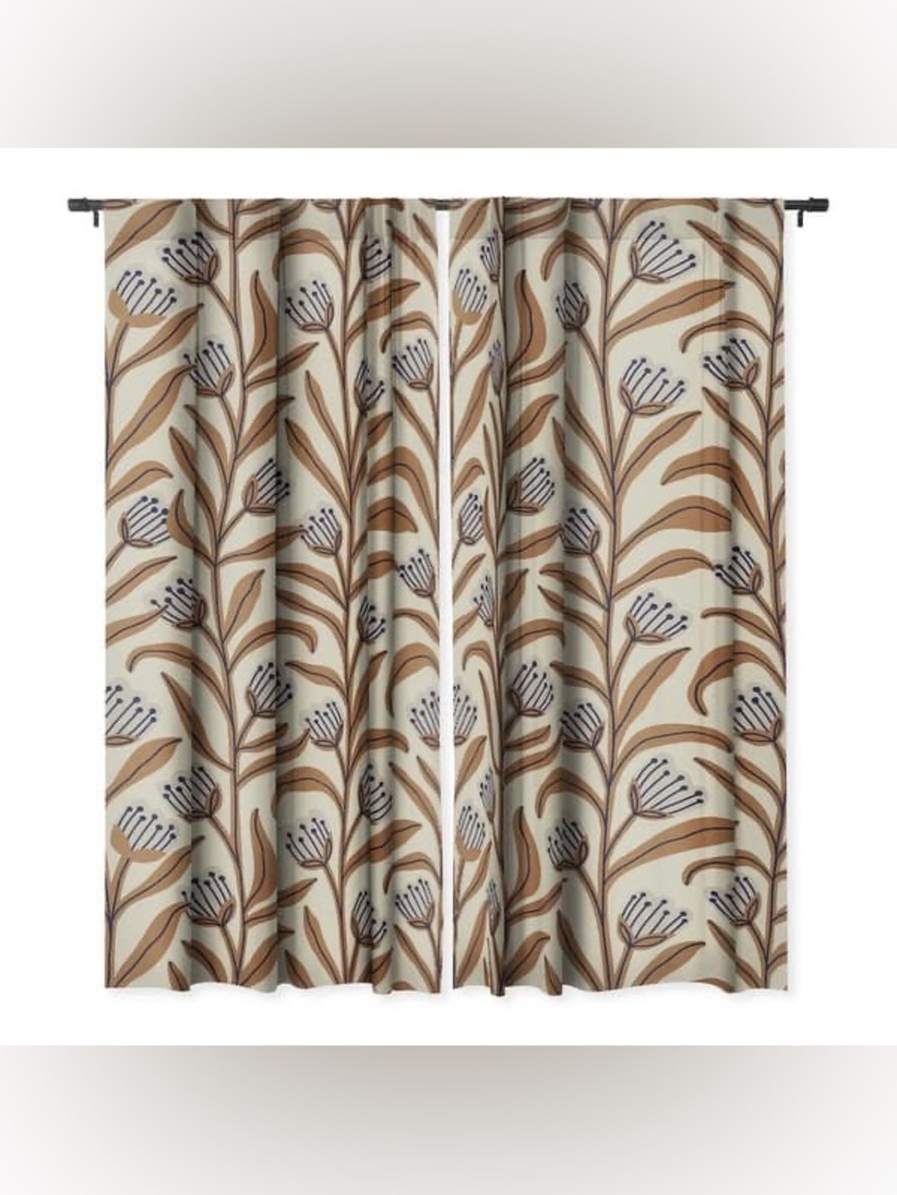 Deny designs curtain BELLFLOWER PATTERN BROWN IVORY ALISA GALITSYNA 50x84 ONE